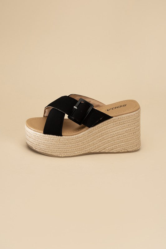 MANTA ESPADRILLE PLATFORM SLIDES