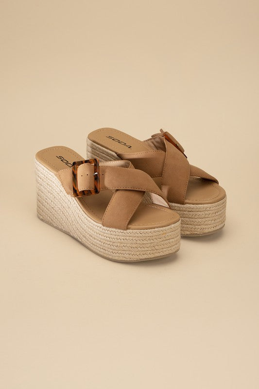 MANTA ESPADRILLE PLATFORM SLIDES