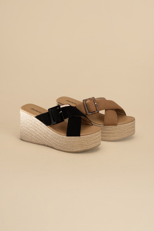 MANTA ESPADRILLE PLATFORM SLIDES