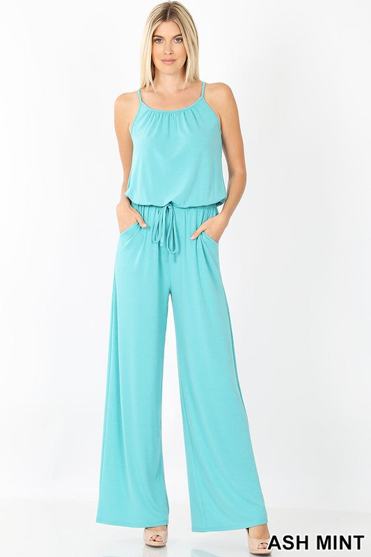 SPAGHETTI STRAP JUMPSUIT WITH POCKET