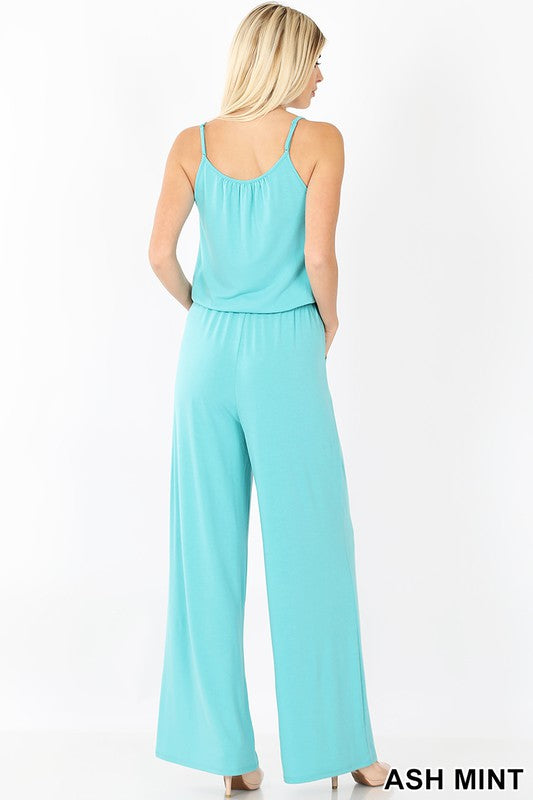 SPAGHETTI STRAP JUMPSUIT WITH POCKET