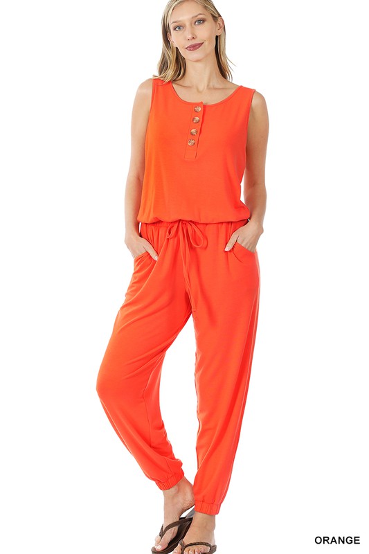 SLEEVELESS JOGGER JUMPSUIT