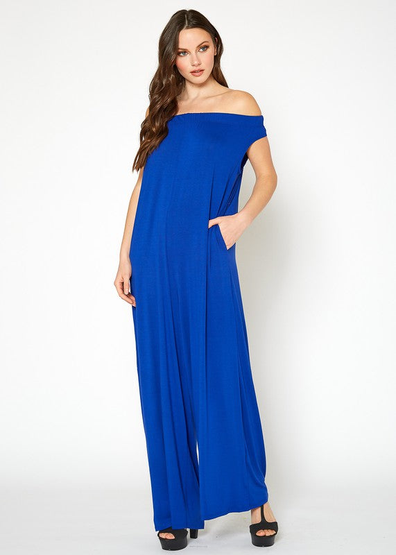 Off Shoulder Wide Leg Jumpsuit