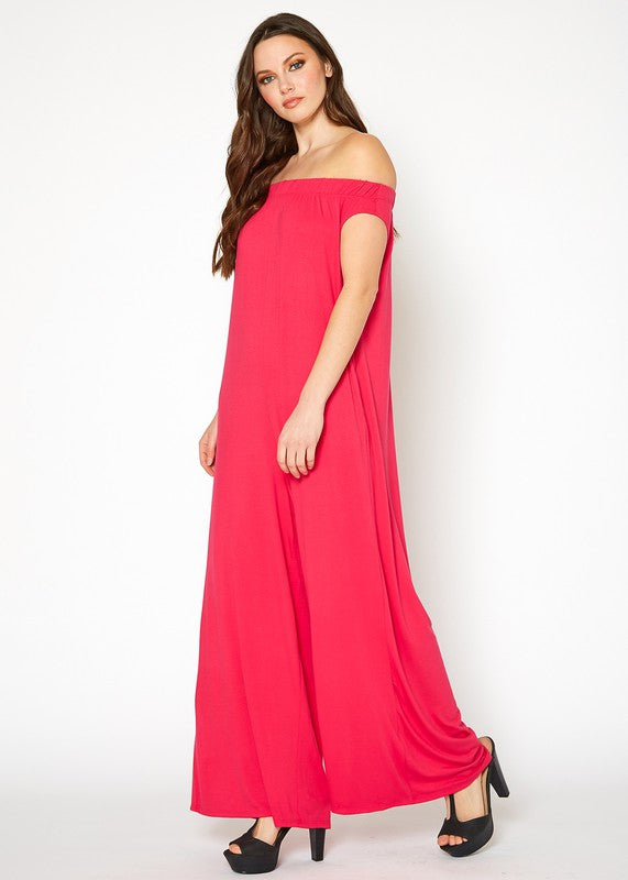 Off Shoulder Wide Leg Jumpsuit