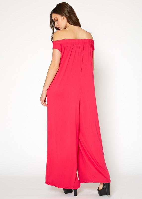 Off Shoulder Wide Leg Jumpsuit