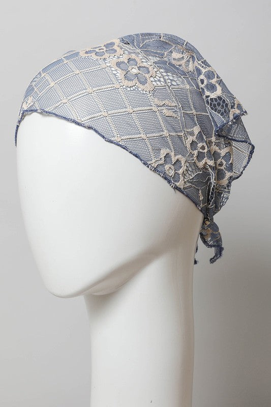 Bohemian Floral Lace Headscarf