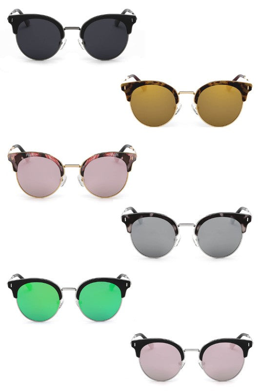 Women Round Cat eye Polarized Sunglasses