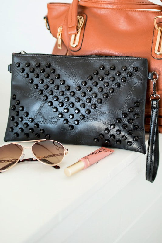 Skya Studded Crossbody Bag Clutch