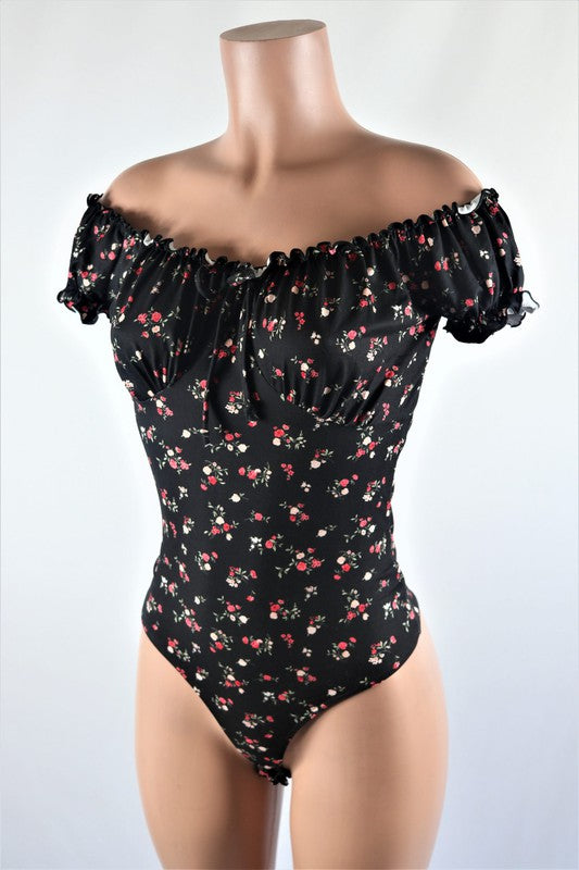 Off the shoulder floral bodysuit