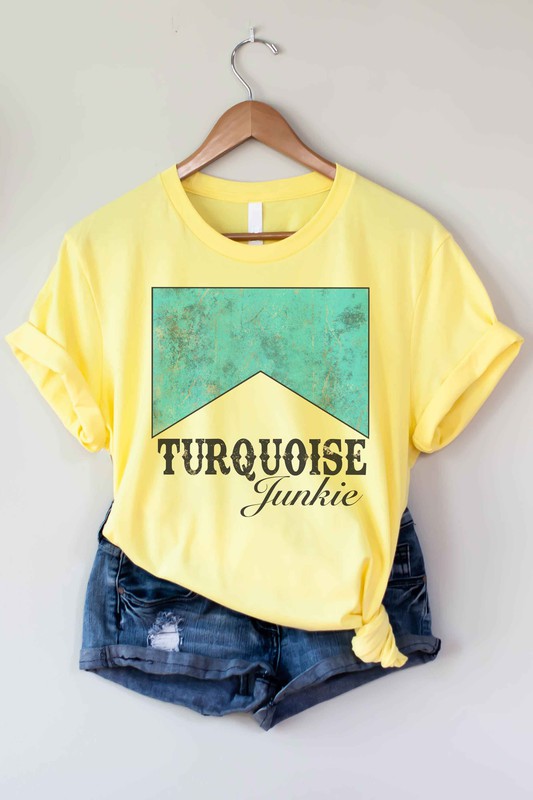 TURQUOISE JUNKIE GRAPHIC T SHIRT