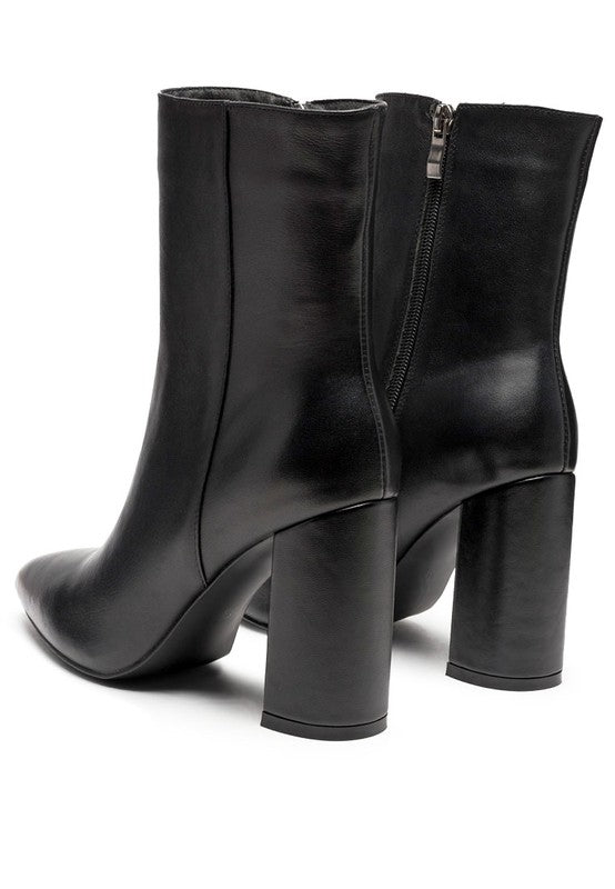 MARGEN ANKLE HIGH POINTED TOE BLOCK HEELED BOOT