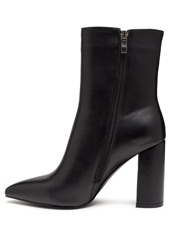 MARGEN ANKLE HIGH POINTED TOE BLOCK HEELED BOOT