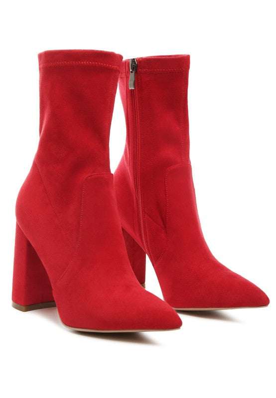 LONDON RAG ZAHARA POINTED BLOCK HEELED BOOT