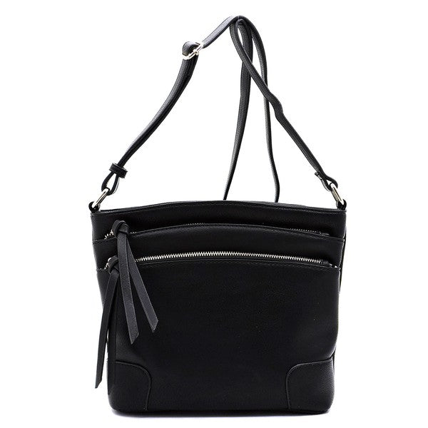 Fashion Multi Zip Pocket Crossbody Bag