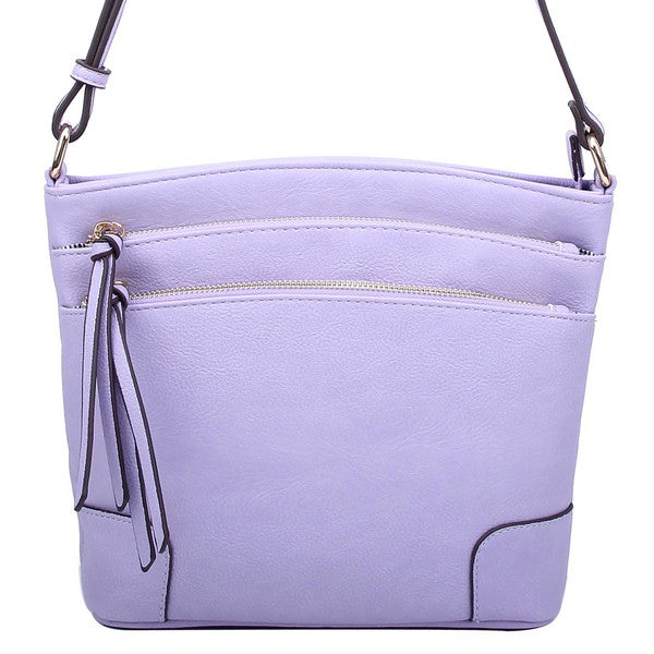 Fashion Multi Zip Pocket Crossbody Bag