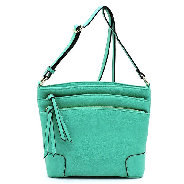 Fashion Multi Zip Pocket Crossbody Bag