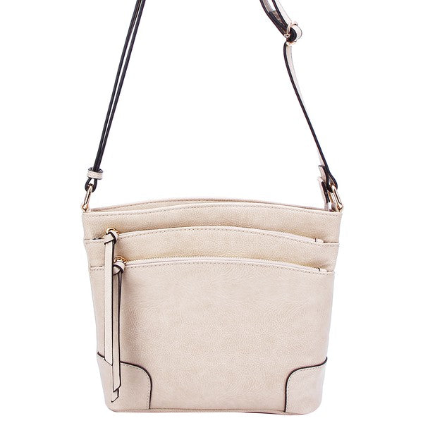 Fashion Multi Zip Pocket Crossbody Bag