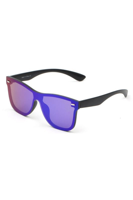 Flat Top Mirrored Rectangle Unisex Sunglasses