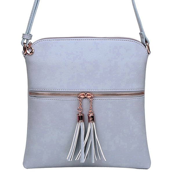 Fashion Zip Tassel Crossbody Bag