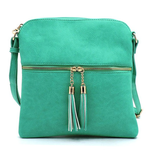 Fashion Zip Tassel Crossbody Bag