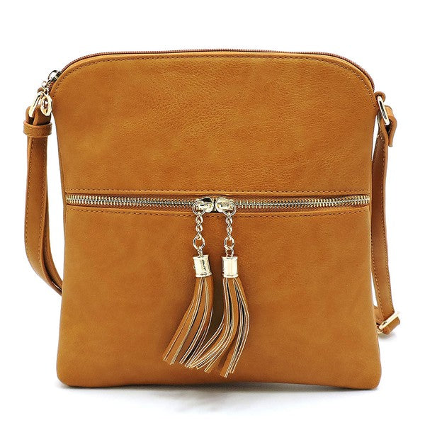 Fashion Zip Tassel Crossbody Bag