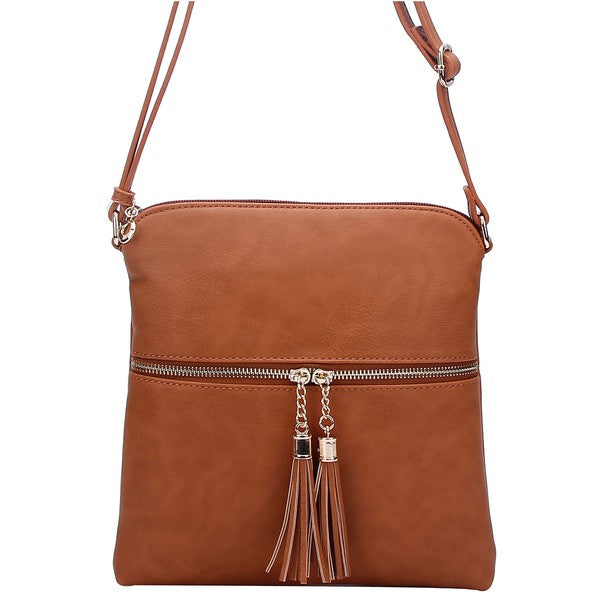 Fashion Zip Tassel Crossbody Bag