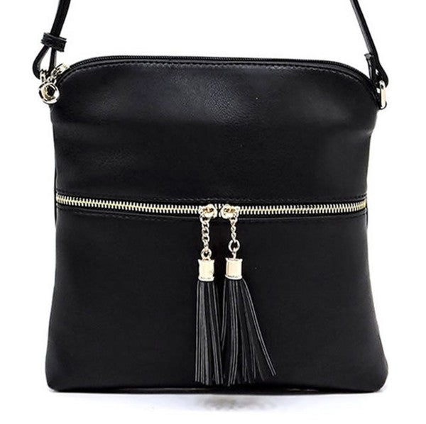 Fashion Zip Tassel Crossbody Bag