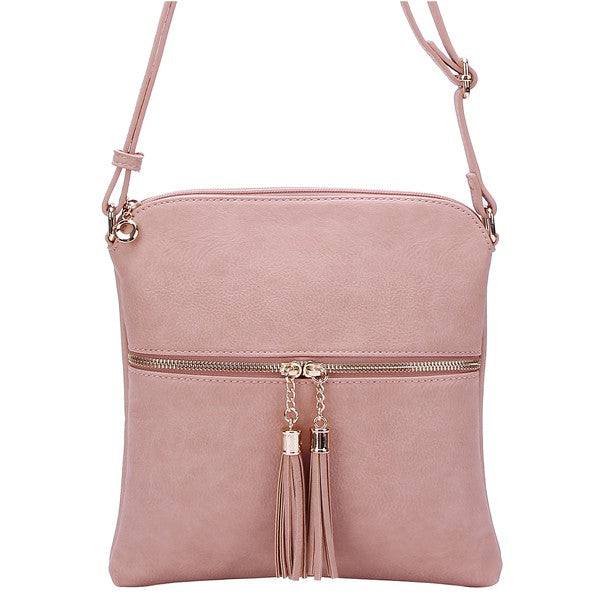 Fashion Zip Tassel Crossbody Bag