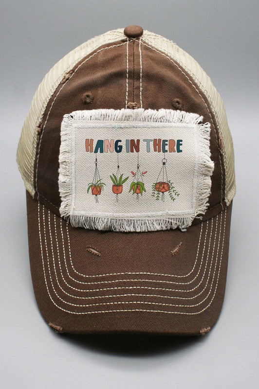 Hang in There Plants Graphic Patch Hat