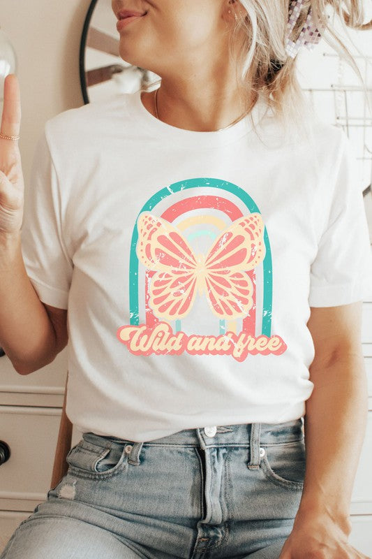 Wild and Free Butterfly Graphic Tee