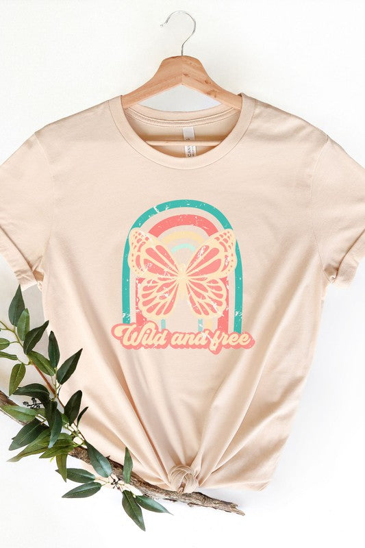 Wild and Free Butterfly Graphic Tee