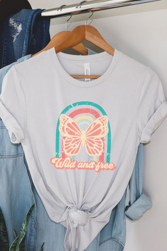 Wild and Free Butterfly Graphic Tee