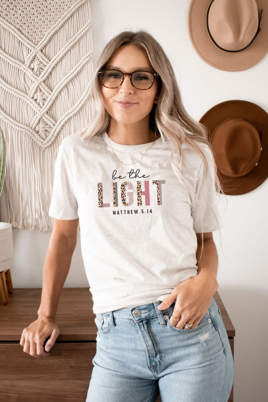 Be The Light Leopard Graphic Tee