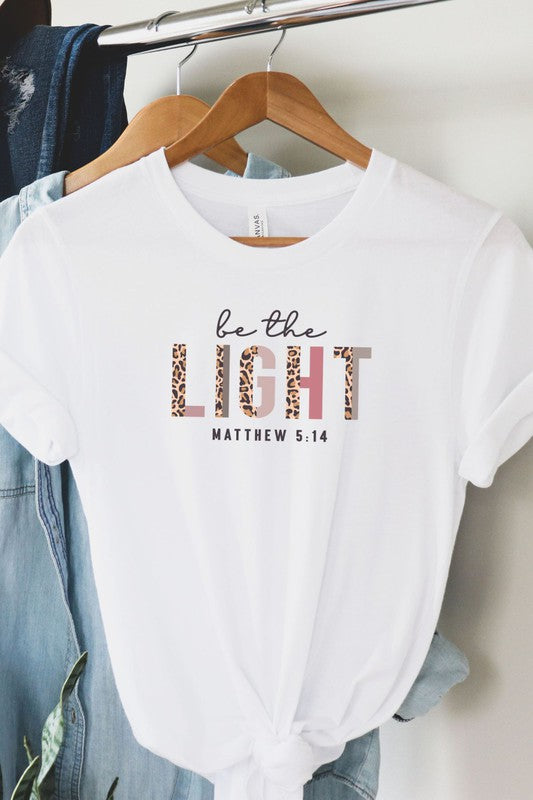 Be The Light Leopard Graphic Tee