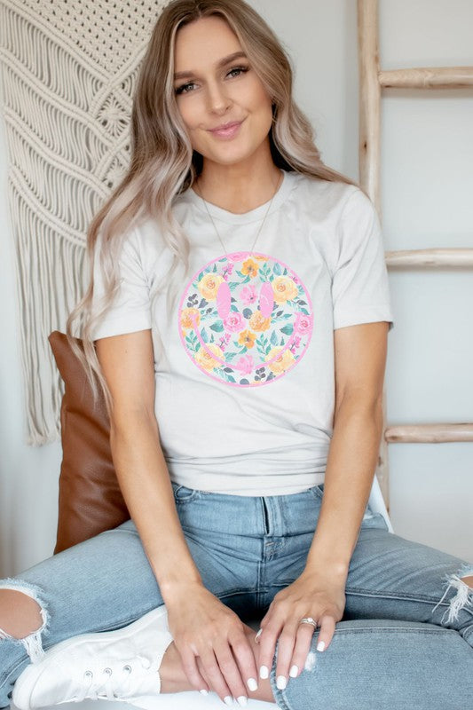 Floral Smiley Graphic Tee