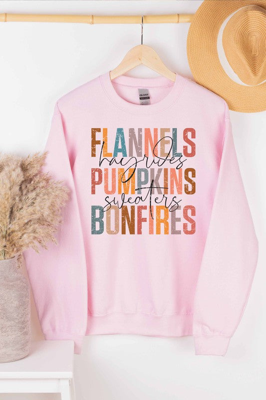 FLANNELS PUMPKINS BONFIRES GRAPHIC SWEATSHIRT