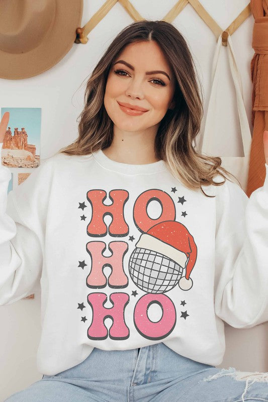 HO HO HO DISCO SANTA GRAPHIC SWEATSHIRT