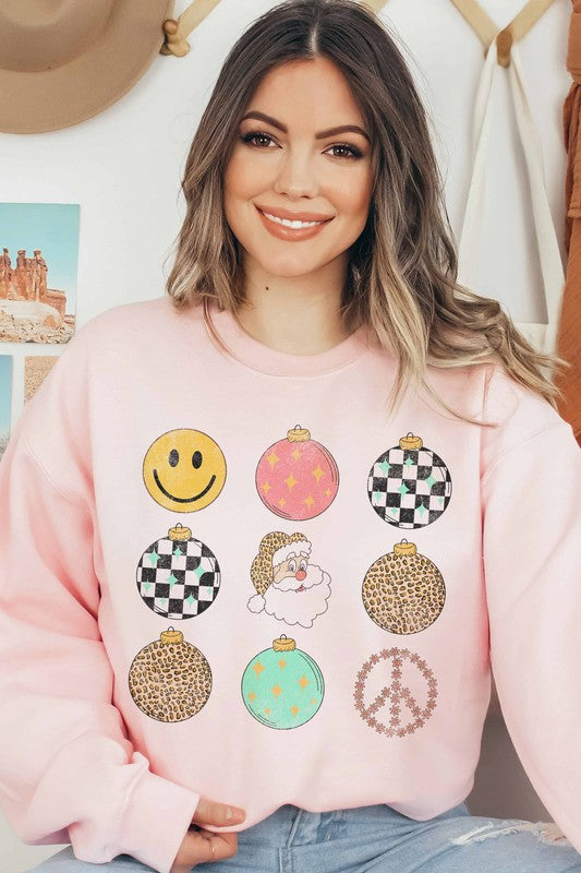 RETRO GROOVY CHRISTMAS GRAPHIC SWEATSHIRT