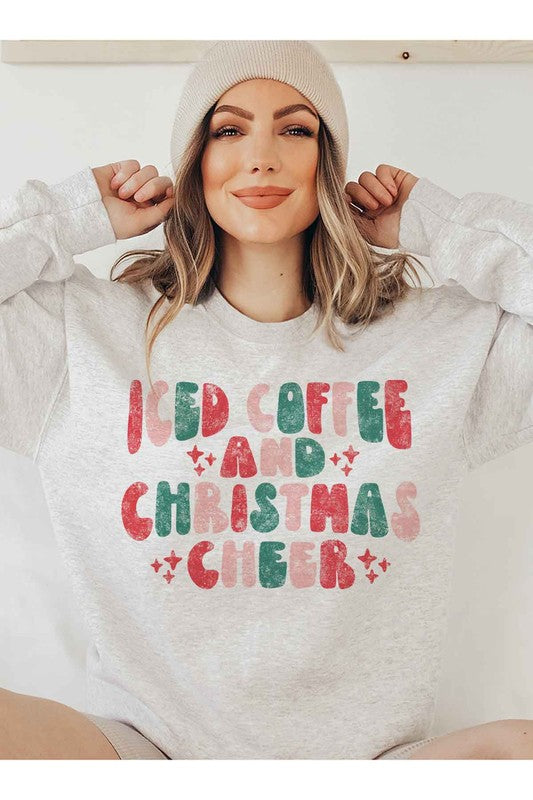 ICED COFFEE CHEERS GRAPHIC SWEATSHIRT