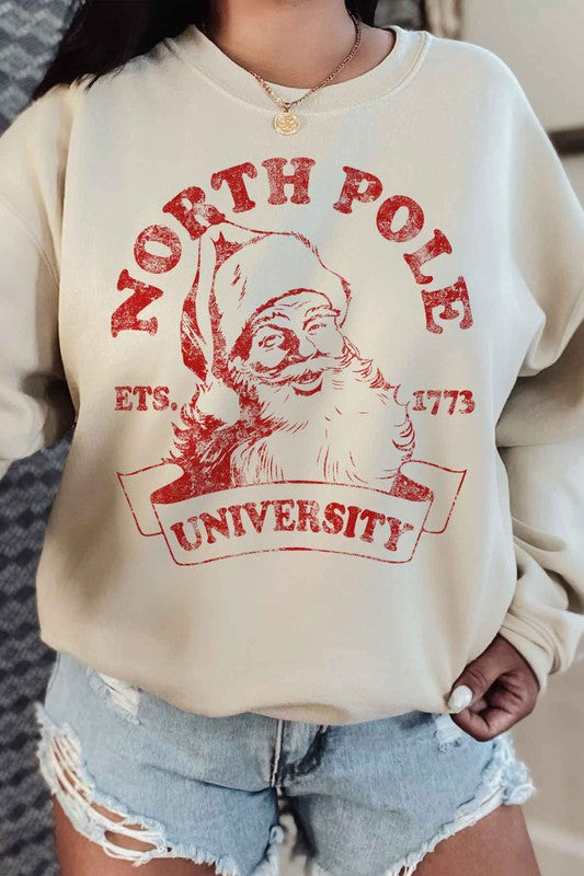 NORTH POLE UNIVERSITY GRAPHIC SWEATSHIRT