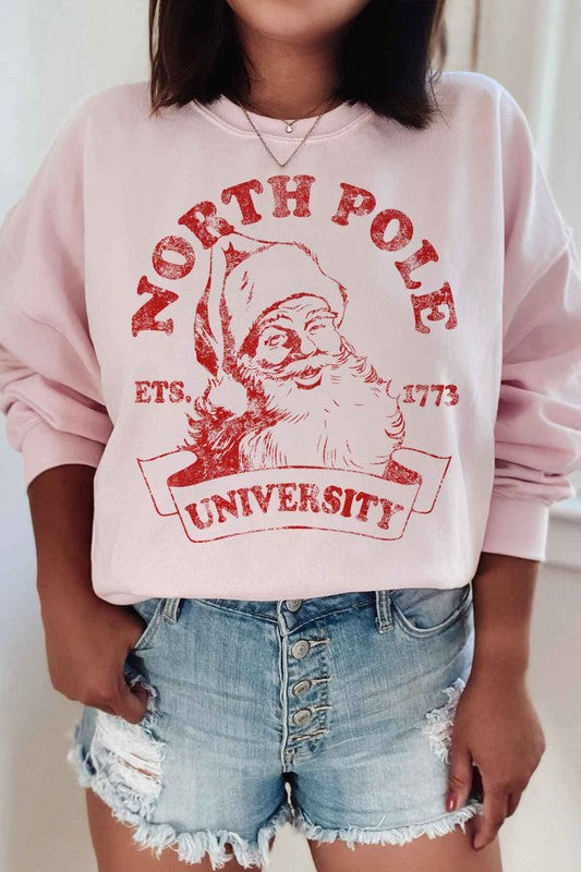 NORTH POLE UNIVERSITY GRAPHIC SWEATSHIRT