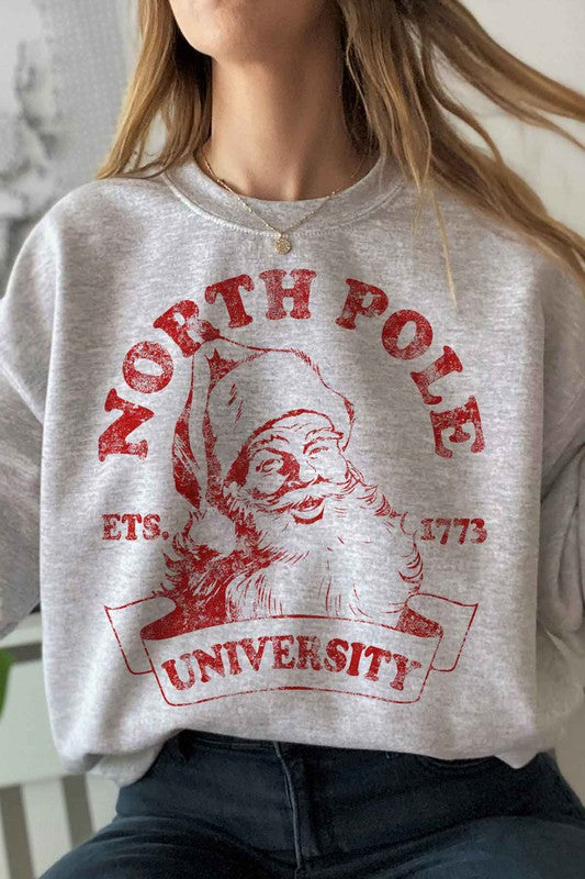 NORTH POLE UNIVERSITY GRAPHIC SWEATSHIRT