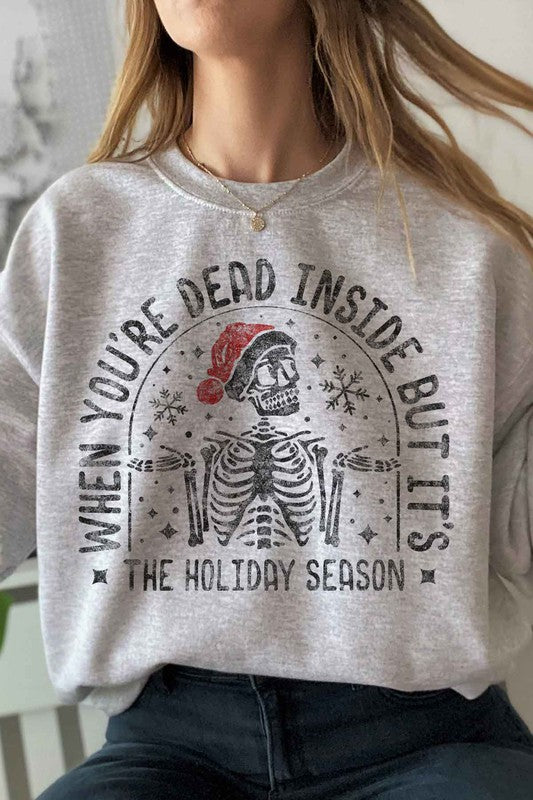 CHRISTMAS SKELETON GRAPHIC SWEATSHIRT