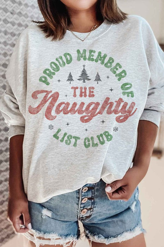 NAUGHTY LIST CLUB CHRISTMAS GRAPHIC SWEATSHIRT