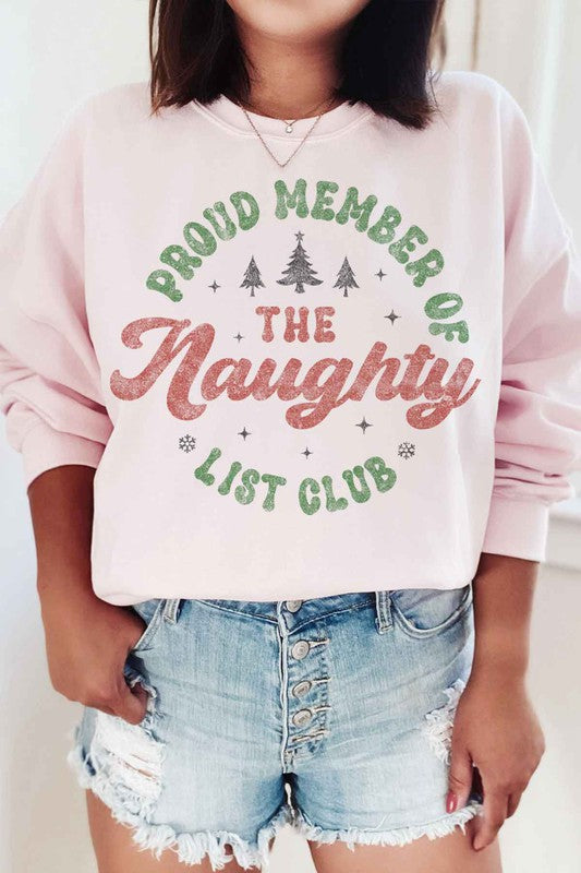 NAUGHTY LIST CLUB CHRISTMAS GRAPHIC SWEATSHIRT