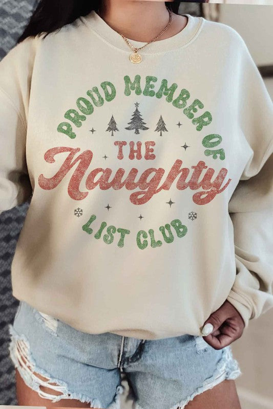 NAUGHTY LIST CLUB CHRISTMAS GRAPHIC SWEATSHIRT