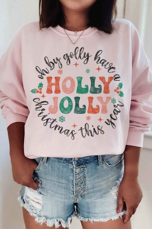 HOLLY JOLLY CHRISTMAS GRAPHIC SWEATSHIRT