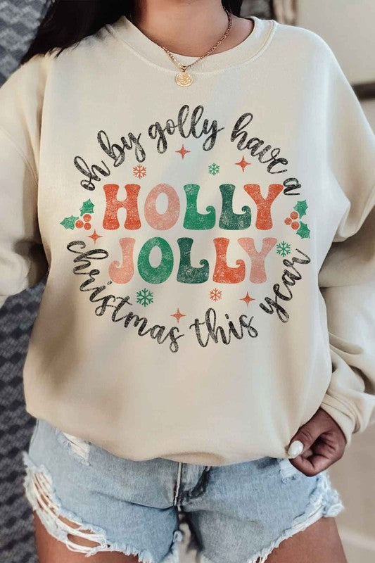 HOLLY JOLLY CHRISTMAS GRAPHIC SWEATSHIRT