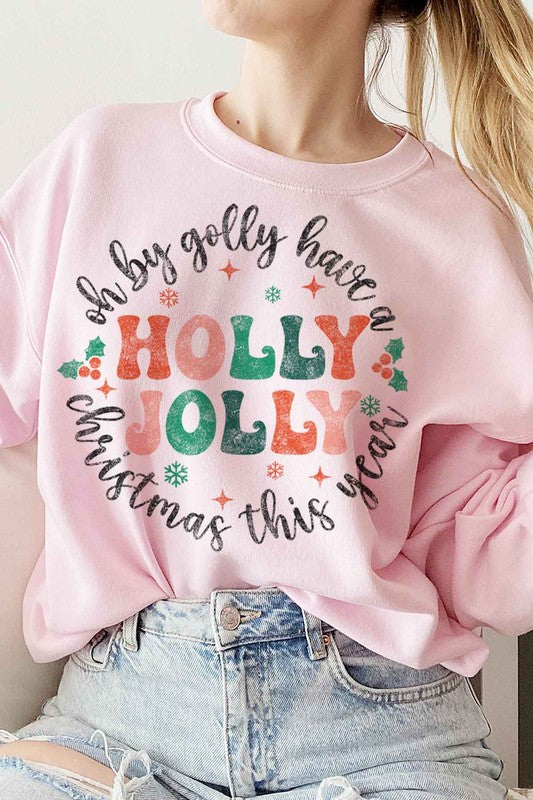 HOLLY JOLLY CHRISTMAS GRAPHIC SWEATSHIRT