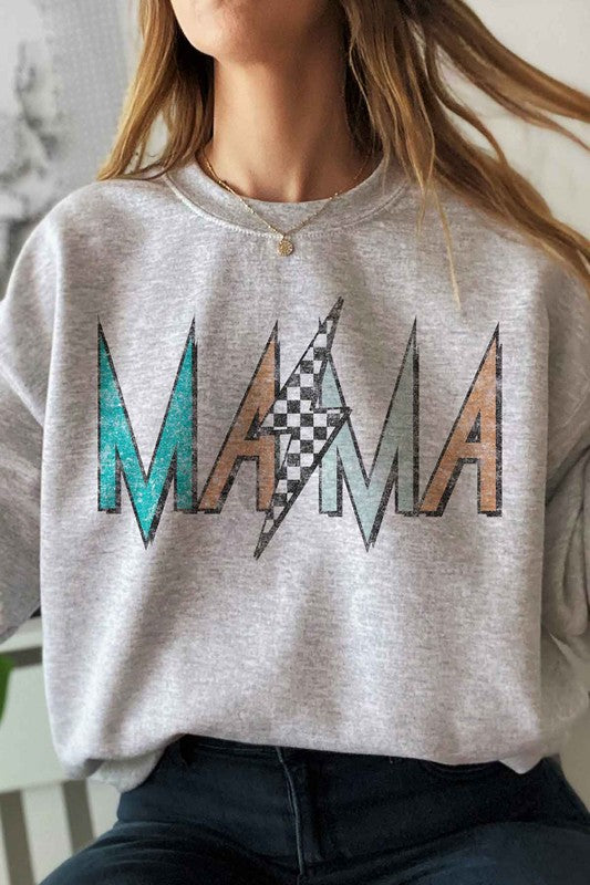 CHECKER LIGHTNING MAMA GRAPHIC SWEATSHIRT